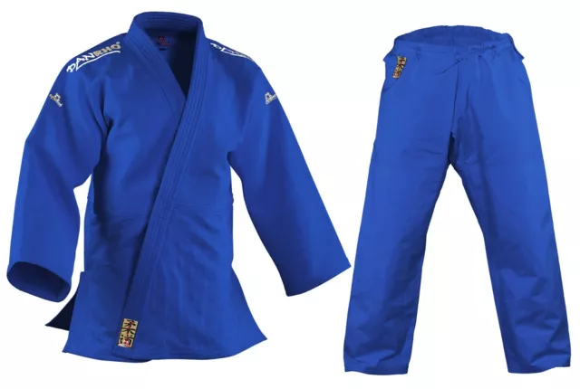 DANRHO Judo Wettkampfanzug Kano blau. Judo, BJJ, SV usw. Baumwolle. 850g/qm.