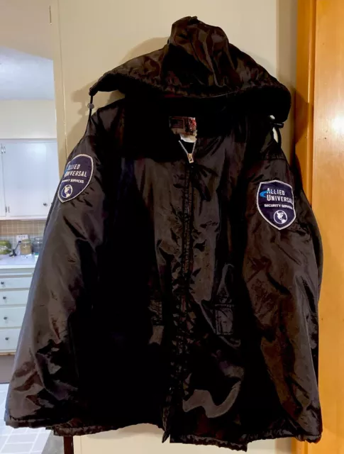 Allied Universal Security Services Coat National Patrol Black Hood XLarge