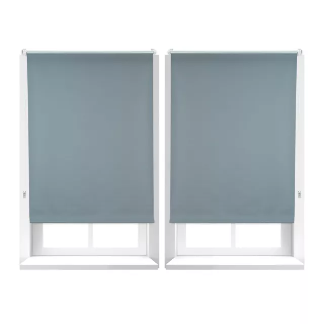 2 estores opacos grises Sin taladrar Estor enrollable Estor termico 80x160 cm