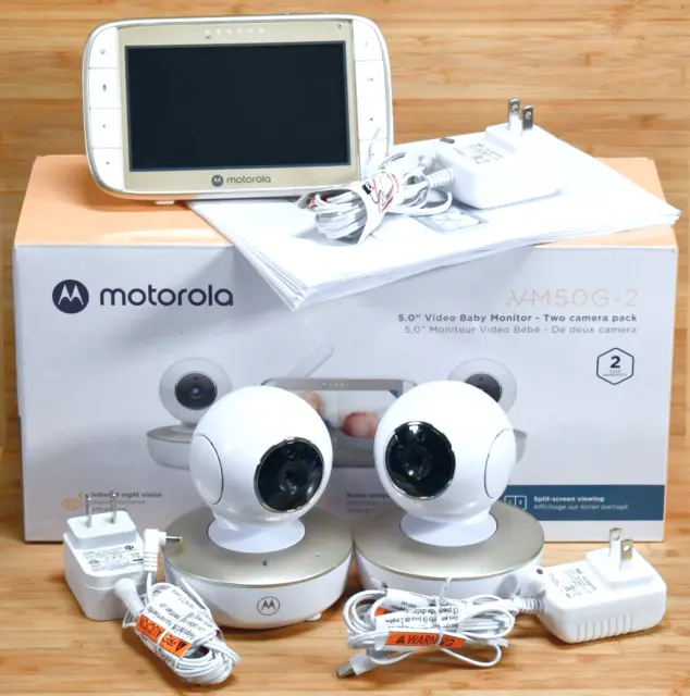 Motorola 5" Video Baby Monitor & 2 Camera Pack VM50G-2 (White)