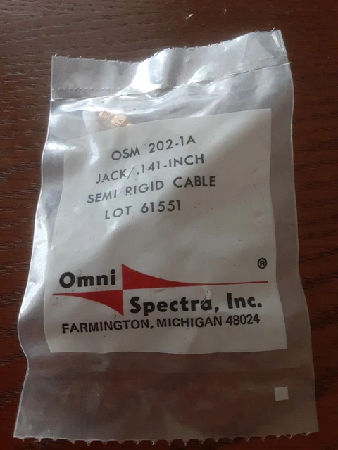 Omni Spectra OSM 202-1A Jack Male .141 Inch SEMI RIGID CABLE Lot 61551