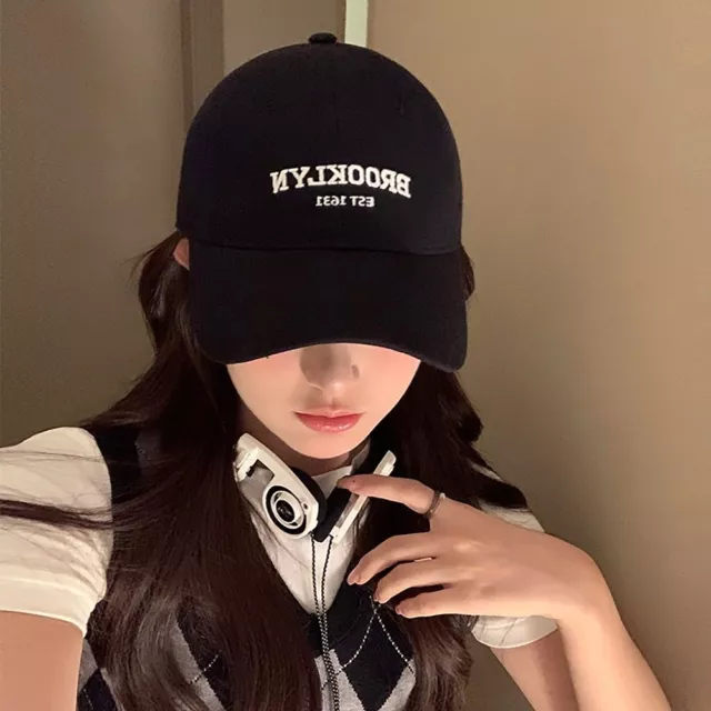 Face Smaller Baseball Cap Letter Embroidered Peaked Hat Sun Hat  Teenagers