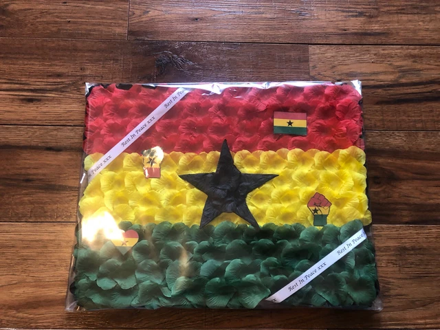 Ghana Artificial Silk Funeral Flower Wreath Floral Flag SMALL Tribute Gift Ghana