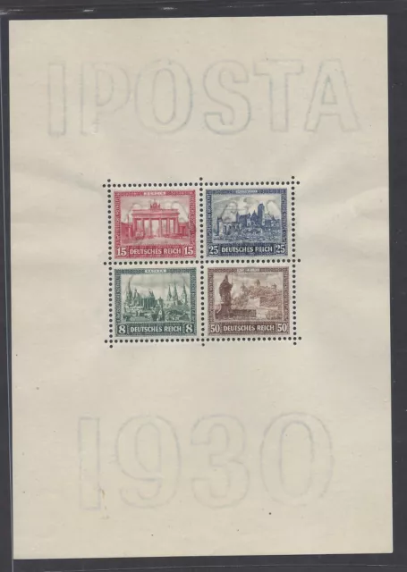 Deutsches Reich Block 1 Iposta ** postfrisch MNH, geprüft Schlegel BPP, Mi. 1600