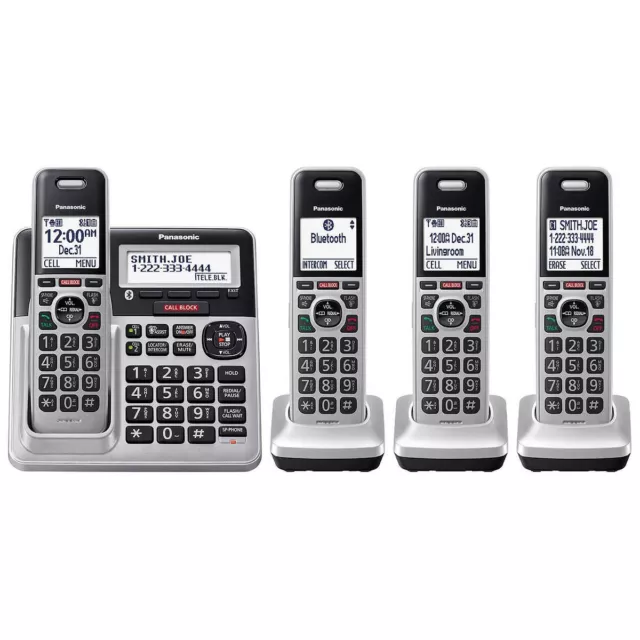 Panasonic KX-TG994SK DECT 6.0 Bluetooth  4-Handset Cordless Phone Bundle 3