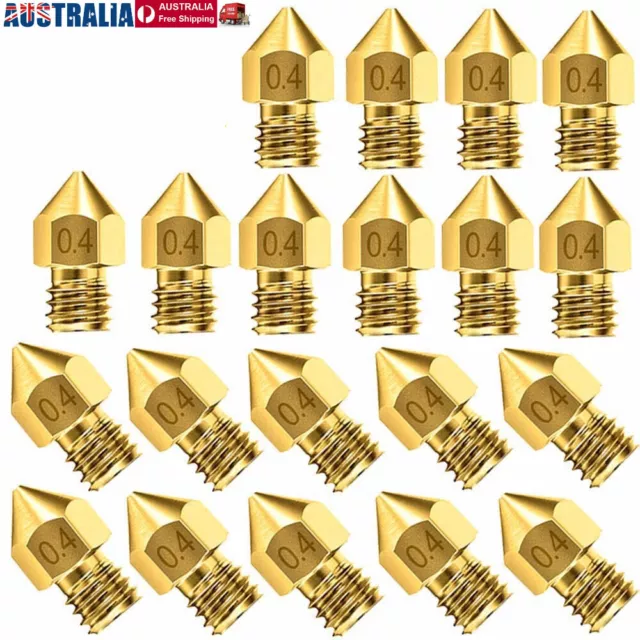 30PACK 3D Printer 0.4mm Extruder Nozzle Kit For Ender 3 5 CR10 Hotend Heated end
