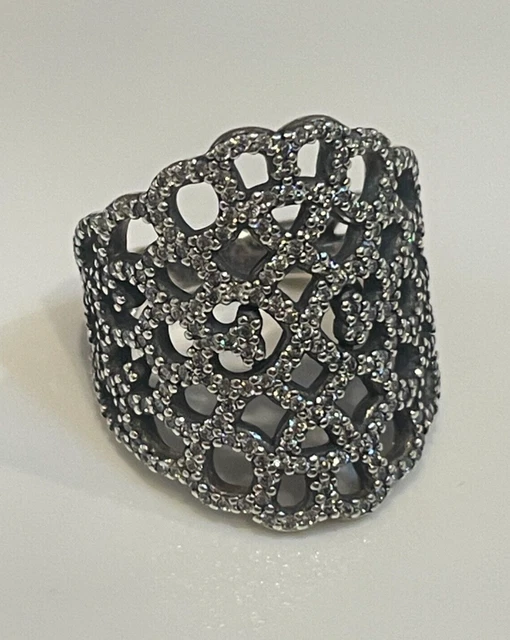 Pandora pave online hearts lace ring
