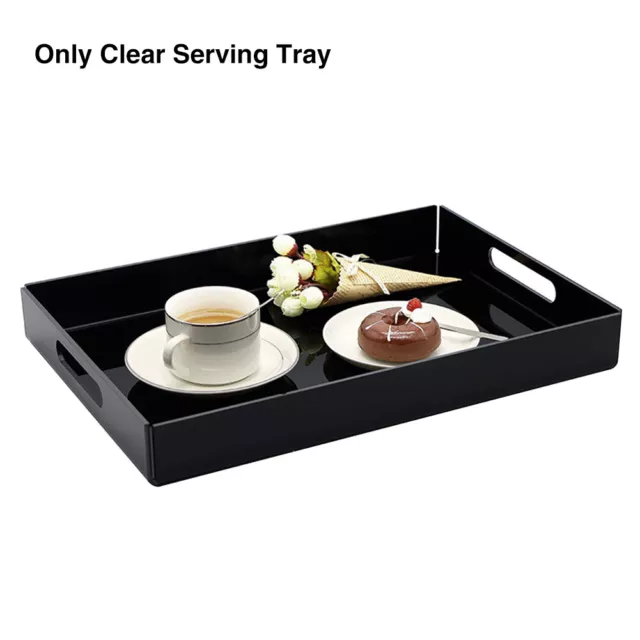 Office For Kitchen Party Countertop Rectangle Acrylic Serving Tray With Handles