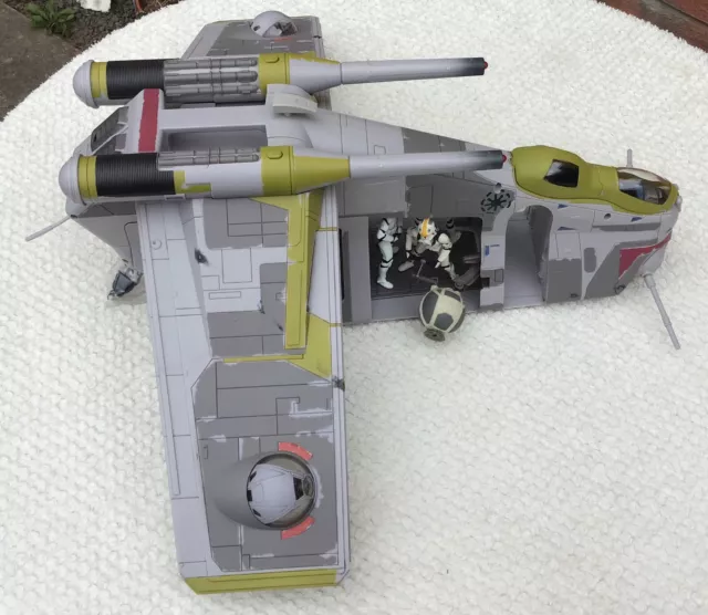 Star Wars Rots Repubblica Cannoniera Verde 2005 Completo Eccellente + 3X Piloti Clone