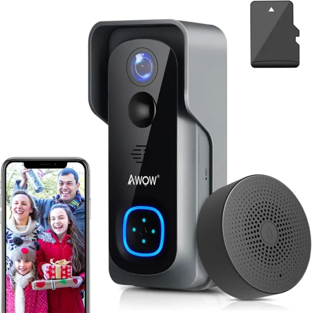 Video Türklingel mit Kamera +Innen-gong,AWOW 1080P HD Video Doorbell mit 16GB