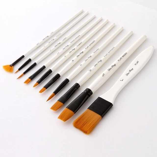 10 pz Borsa Professionista Nylon Acquerello Forniture per pittura Arte Spazzole 3