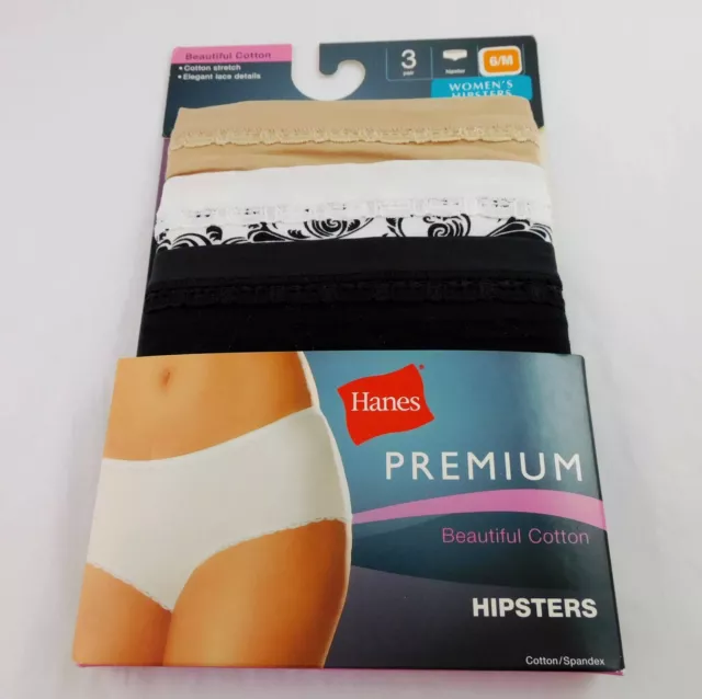 NEW Hanes Women's 6 Pack Soft Cotton Hipsters Panties Underwear Size 6  Medium
