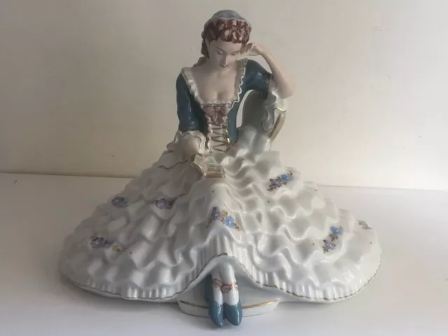 Vintage Large Royal Dux Bohemia Porcelain Seated Figurine