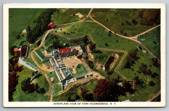 Airplane View Fort Ticonderoga Campus NY C1915 Postcard J27