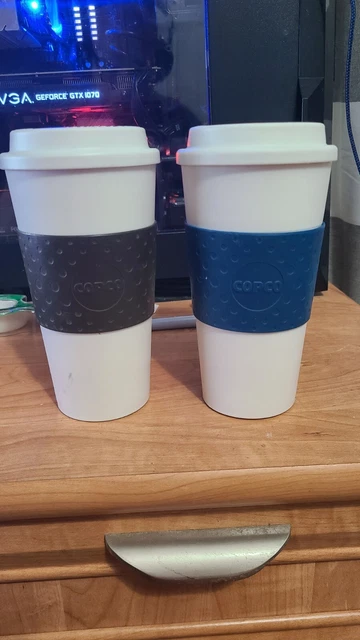 Copco Acadia Double Wall Insulated To Go Travel Mug w Sleeve SET OF 2