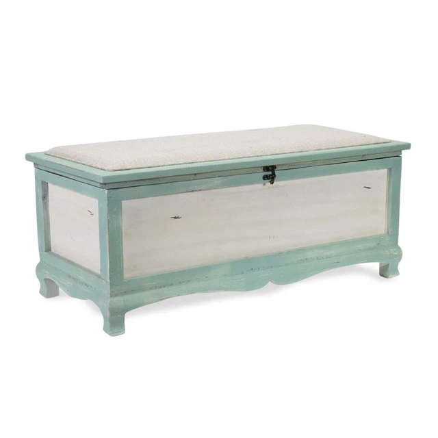Home Improvement Shabby Bench Chest With Seat Cushion