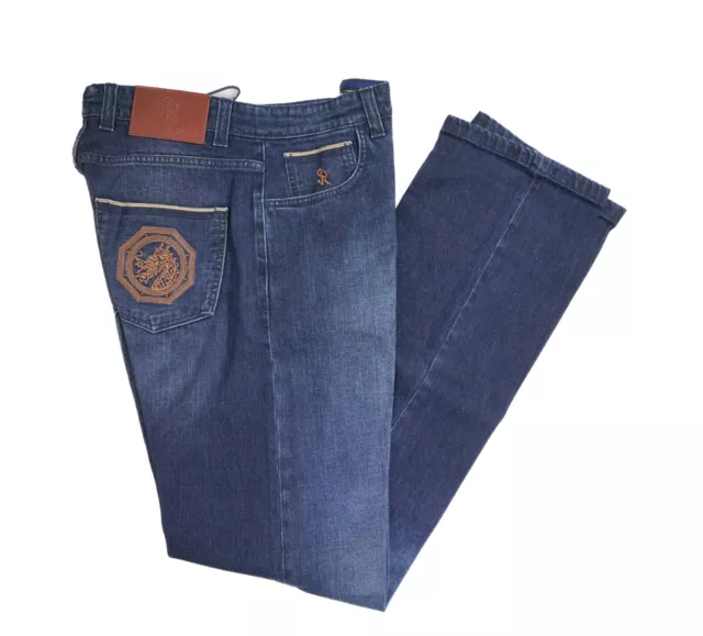 NEW STEFANO RICCI  Luxury Jeans LOGO Cotton Size 35 Us 51 Eu (RJ801)