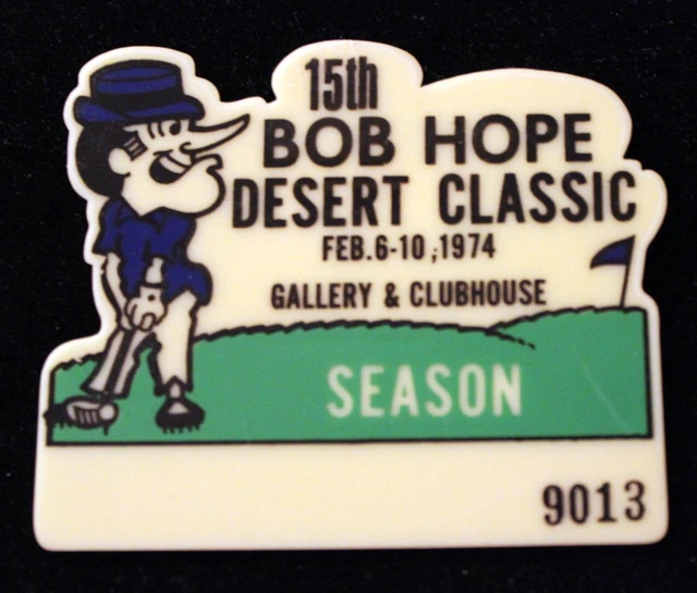 Bob Hope Desert Classic 1974 Golf Tournament Guest Badge Clubhouse Palm Springs