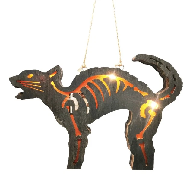 Halloween Wooden Ornament for Cat Door Sign Trick or Treat Pendan