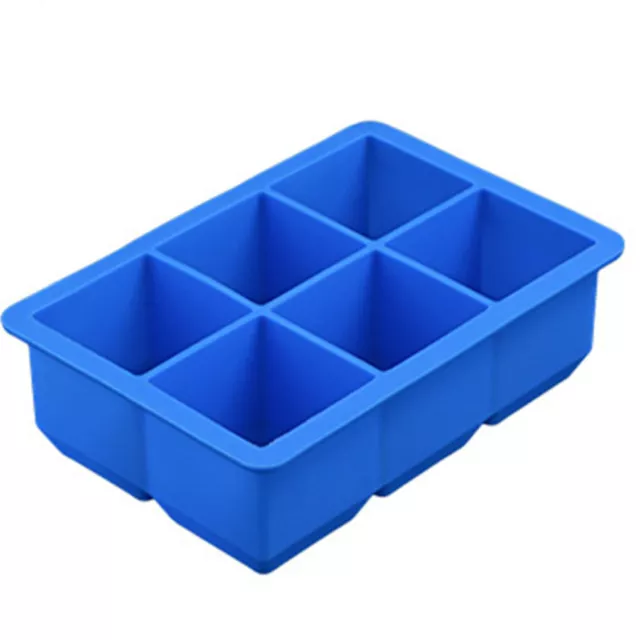6Grid Silicone Square Ice Tray Mold Maker Big Ice Cube Tray Bar Mould