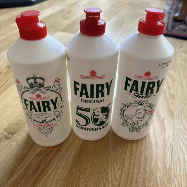 Fairy Liquid Ltd Ed. EMPTY Bottles Diamond Jubilee Fairy Tale & 50th Anniversary