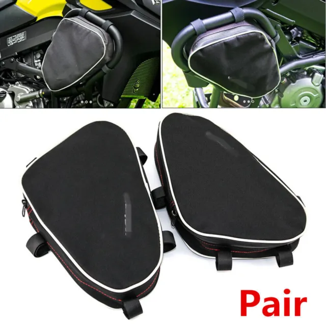 Pair Frame Crash Bars Waterproof Bag Tool Bag For Suzuki V-Strom DL650 DL1000