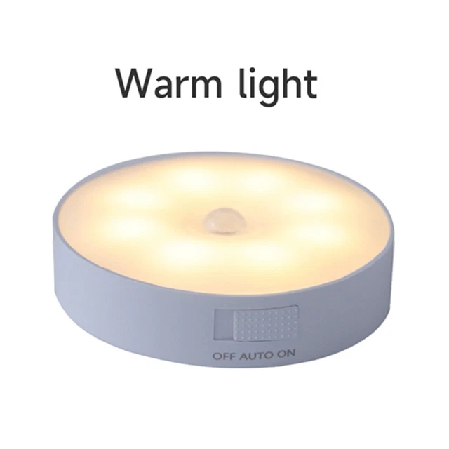 MOTION SENSOR LIGHT 8 LED USB Wireless PIR Battery Wall Cabinet Stair ...