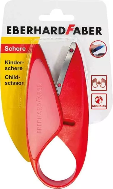 Eberhard Faber 579920 Mini Kids Kinderschere Rot Linkshänder und Rechtshänder