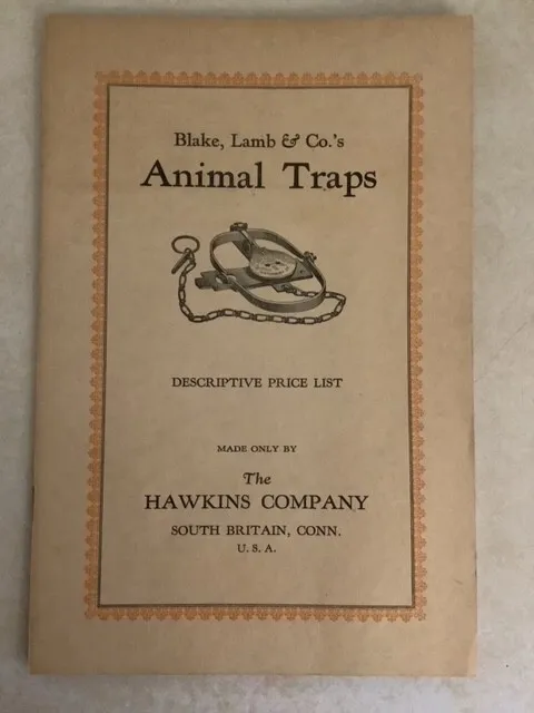 Vintage Traps Newhouse Blake & Lamb Hawkins Co Catalog 1925 Original Illustrated