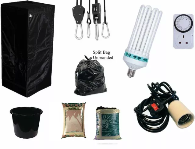 Complete Hydroponic Small Grow Room Tent Canna Coco Terra CFL Light Kit 40x40cm