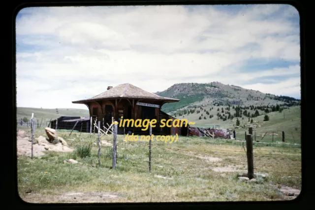 Alta Vista, Colorado Train Depot Station in early 1950's, Kodachrome Slide h26a