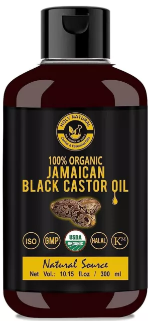 Organic Jamaican Black Castor Oil (300ml), Cold Pressed For Hair Health