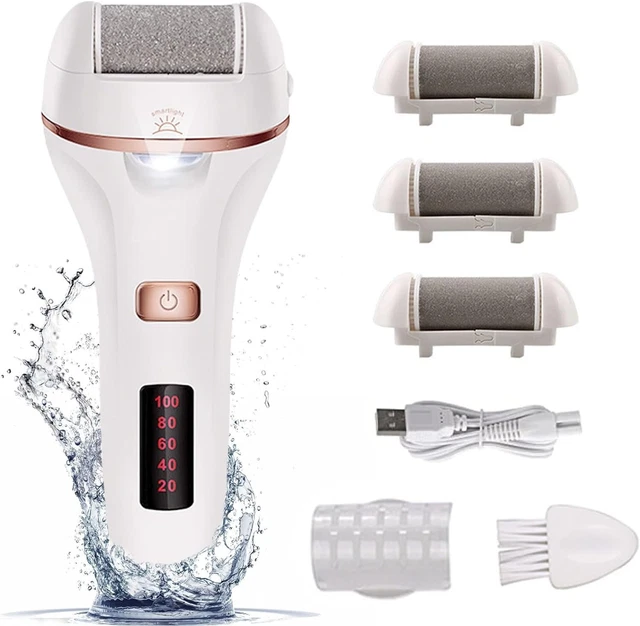 Electric Foot File Rechargeable Callus Hard Skin Remover Feet Pedicure 2 Speeds