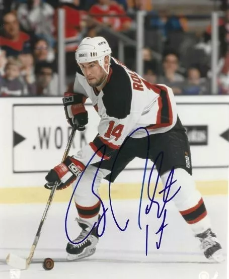 Signed  8x10 BRIAN ROLSTON New Jersey Devils Autographed Photo - COA