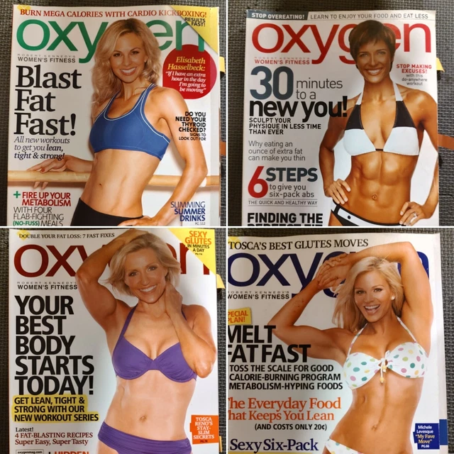 Oxygen Magazine 4Pack - Womens Fitness - Lose Fat - Workouts - Fitspo - A DEAL!