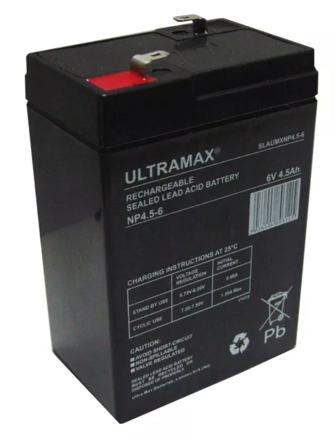 HKbil 3FM4.5 6V 4.5Ah Sealed Lead Acid Replacement ULTRAMAX Battery