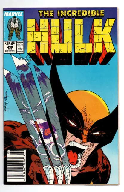 Incredible Hulk #340 newsstand - vs Wolverine - McFarlane - 1988 - VF/NM