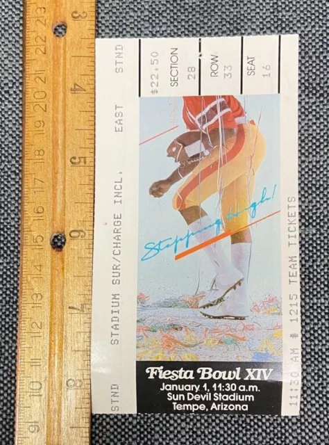 1985 JANUARY 1 Fiesta Bowl Ticket UCLA BRUINS VS MIAMI HURRICANES ARIZONA 93022C