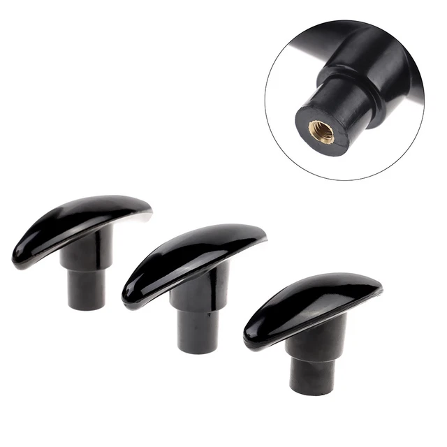 2 Pcs M8 X 30mm Male Thread 32mm Star Clamping Knob Black