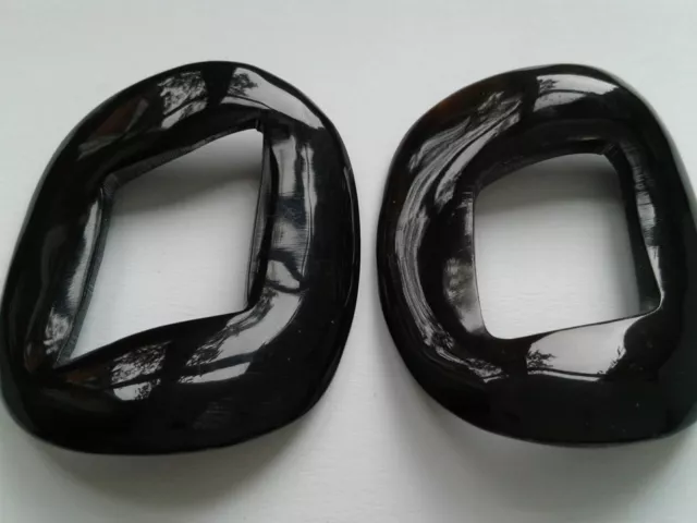 2 Polished Buffalo Horn Beads. Oval slices. 40mm. Jewellery Making