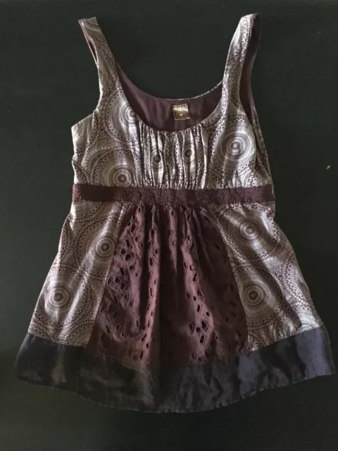 Language LA From Anthropologie Boho Sleeveless Top, Size SMALL.  Maroon Color 2