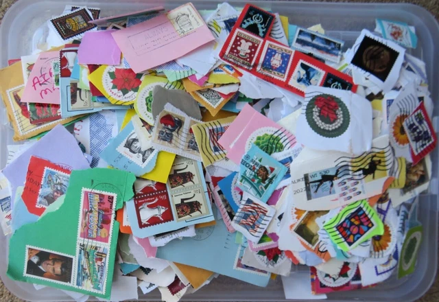 Used Postage Stamps on Paper USA 1990s to present 300g KILOWARE Unsorted