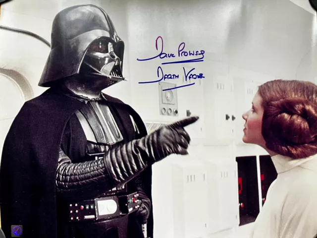 David Prowse Signed Photograph Darth Vader / Princess Leia Star Wars IV