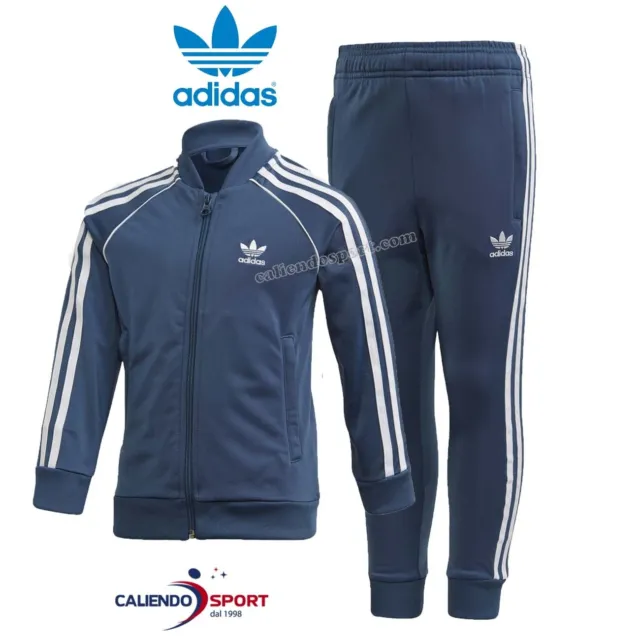 Tuta Adidas Bambini Fm5622 Track Suit Sst Blu
