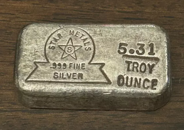 Vintage Star Metals 5.31 oz Silver poured bar (.999) NO RESERVE