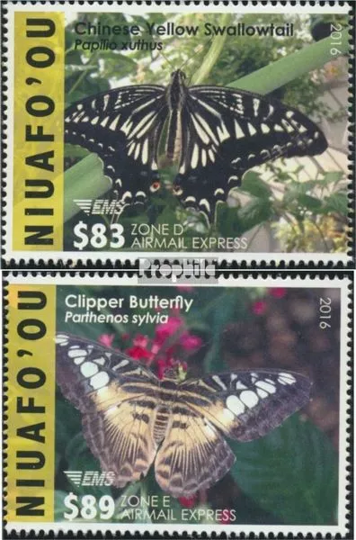 Briefmarken Niuafo ou - Insel 2015 Mi 589-590  postfrisch Schmetterlinge
