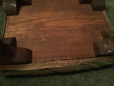 Vintage foot stool green cushioned 12” x 16” x 5” high 6