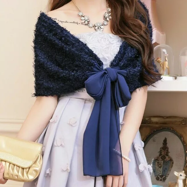 Women Shrug Bolero Cape Wrap Shawl Stole Bride Bridal Wedding Banquet Chiffon