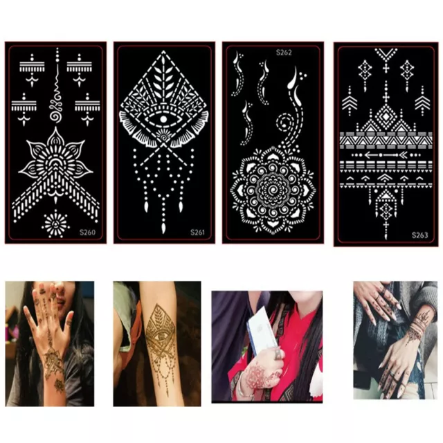 13sheets Body Art Tattoo Stencil Indian Arabian DIY SelfKids Adults