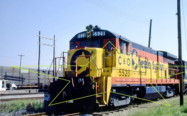 CO Chessie System 5528 B30-7-2 at Portsmouth Virginia  Original Kodachrome Slide